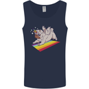 A Unicorn Pug Dog Mens Vest Tank Top Navy Blue