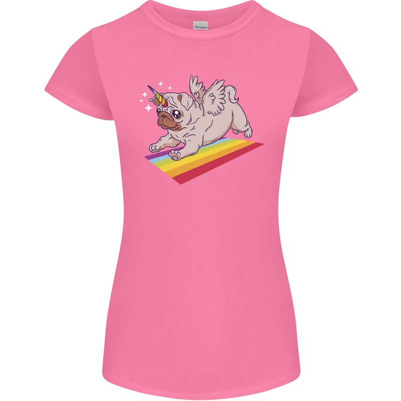 A Unicorn Pug Dog Womens Petite Cut T-Shirt Azalea