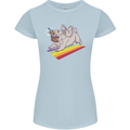 A Unicorn Pug Dog Womens Petite Cut T-Shirt Light Blue