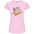 A Unicorn Pug Dog Womens Petite Cut T-Shirt Light Pink