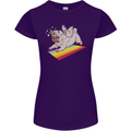 A Unicorn Pug Dog Womens Petite Cut T-Shirt Purple