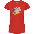 A Unicorn Pug Dog Womens Petite Cut T-Shirt Red