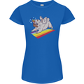 A Unicorn Pug Dog Womens Petite Cut T-Shirt Royal Blue