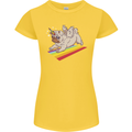 A Unicorn Pug Dog Womens Petite Cut T-Shirt Yellow