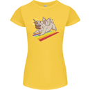A Unicorn Pug Dog Womens Petite Cut T-Shirt Yellow