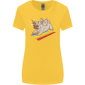 A Unicorn Pug Dog Womens Wider Cut T-Shirt Yellow