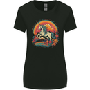 A Unicorn and Fantasy Rainbow Womens Wider Cut T-Shirt Black