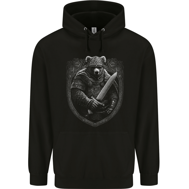 A Viking Bear With A Sword Childrens Kids Hoodie Black