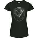 A Viking Bear With A Sword Womens Petite Cut T-Shirt Black