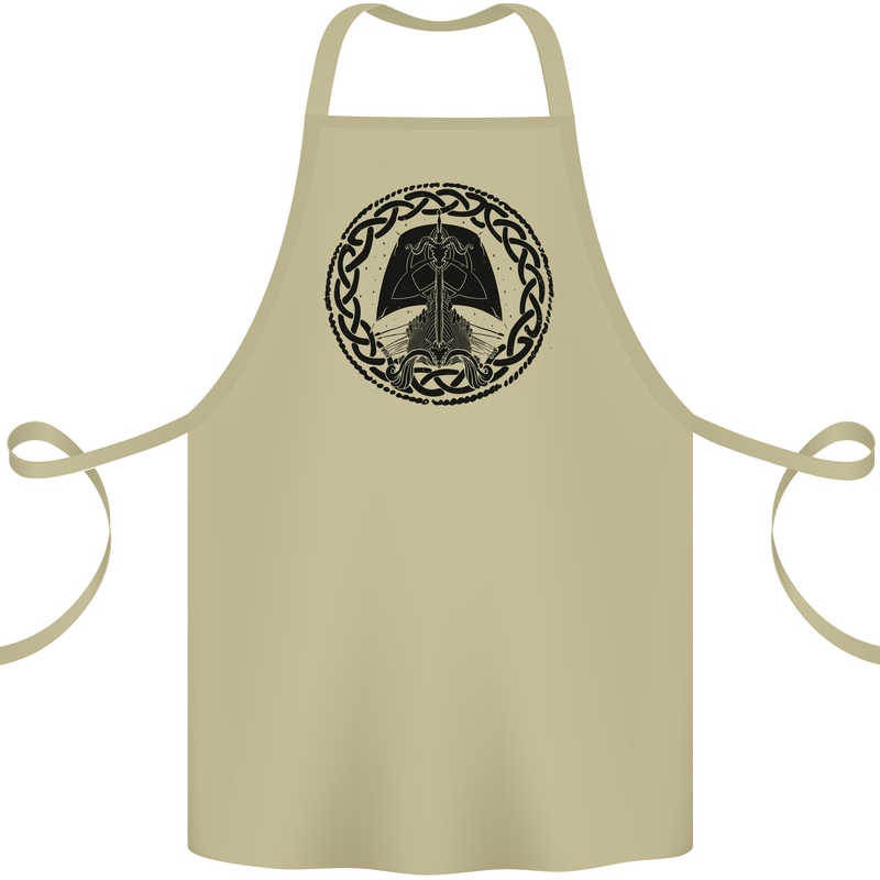 A Viking Ship Cotton Apron 100% Organic Khaki