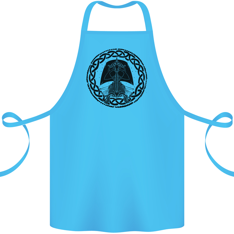A Viking Ship Cotton Apron 100% Organic Turquoise