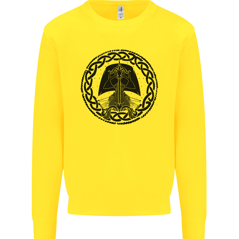 A Viking Ship Kids Sweatshirt Jumper Yellow