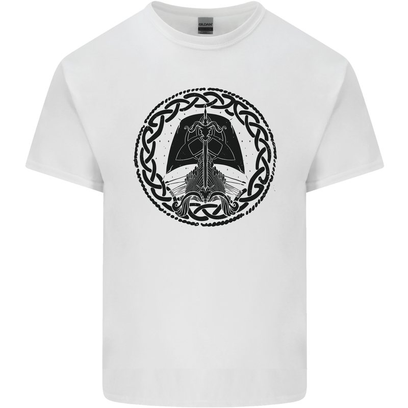 A Viking Ship Kids T-Shirt Childrens White