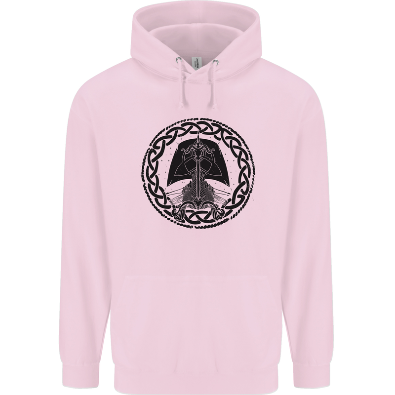 A Viking Ship Mens 80% Cotton Hoodie Light Pink