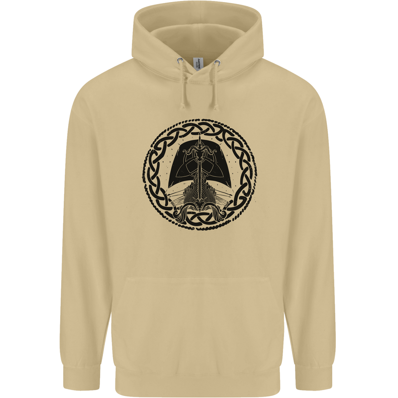 A Viking Ship Mens 80% Cotton Hoodie Sand