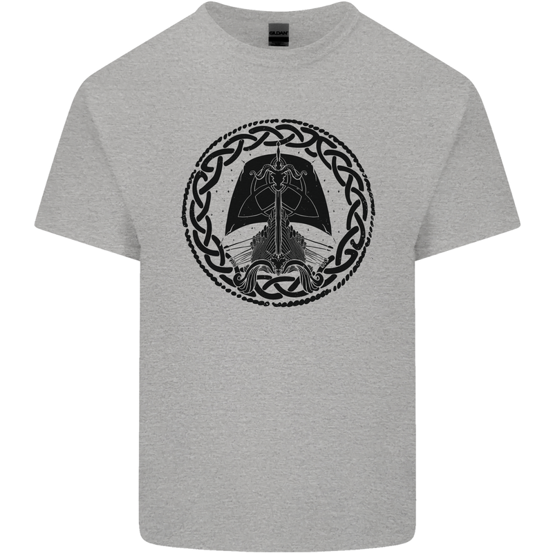 A Viking Ship Mens Cotton T-Shirt Tee Top Sports Grey