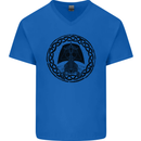 A Viking Ship Mens V-Neck Cotton T-Shirt Royal Blue