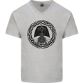 A Viking Ship Mens V-Neck Cotton T-Shirt Sports Grey