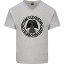 A Viking Ship Mens V-Neck Cotton T-Shirt Sports Grey