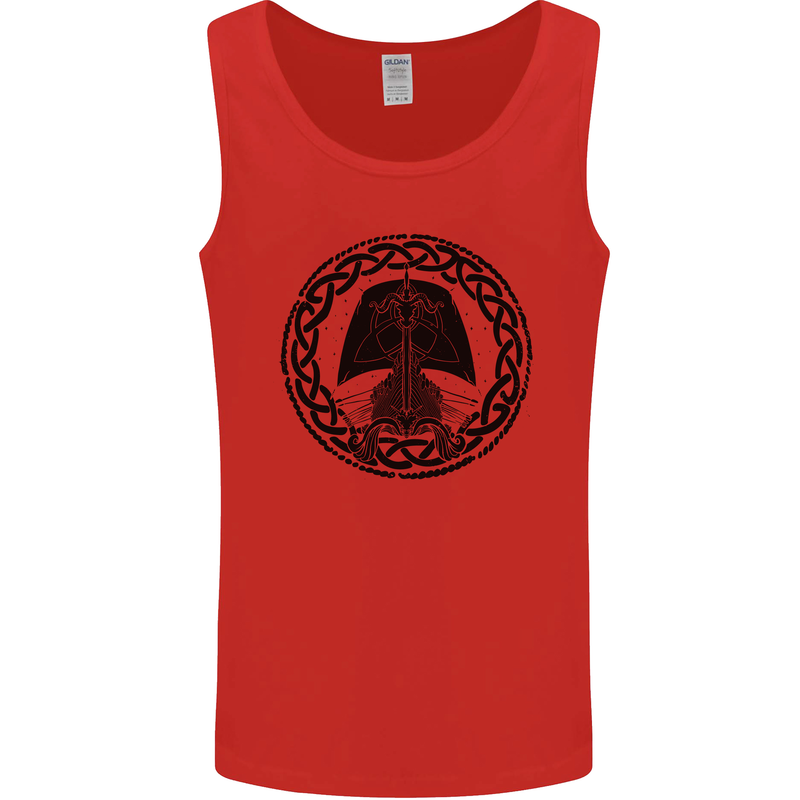A Viking Ship Mens Vest Tank Top Red
