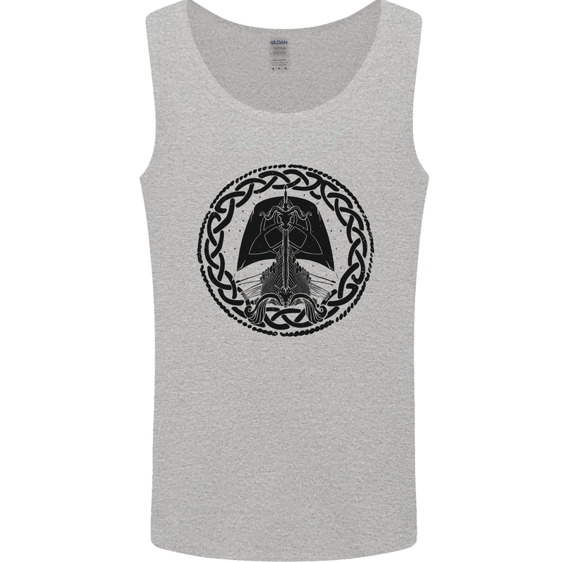A Viking Ship Mens Vest Tank Top Sports Grey