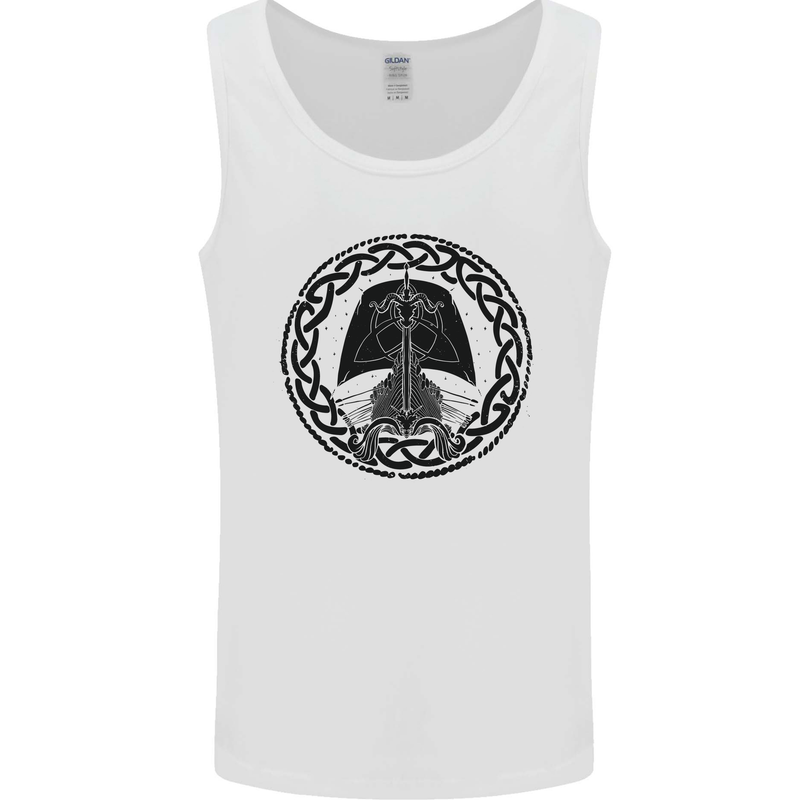 A Viking Ship Mens Vest Tank Top White