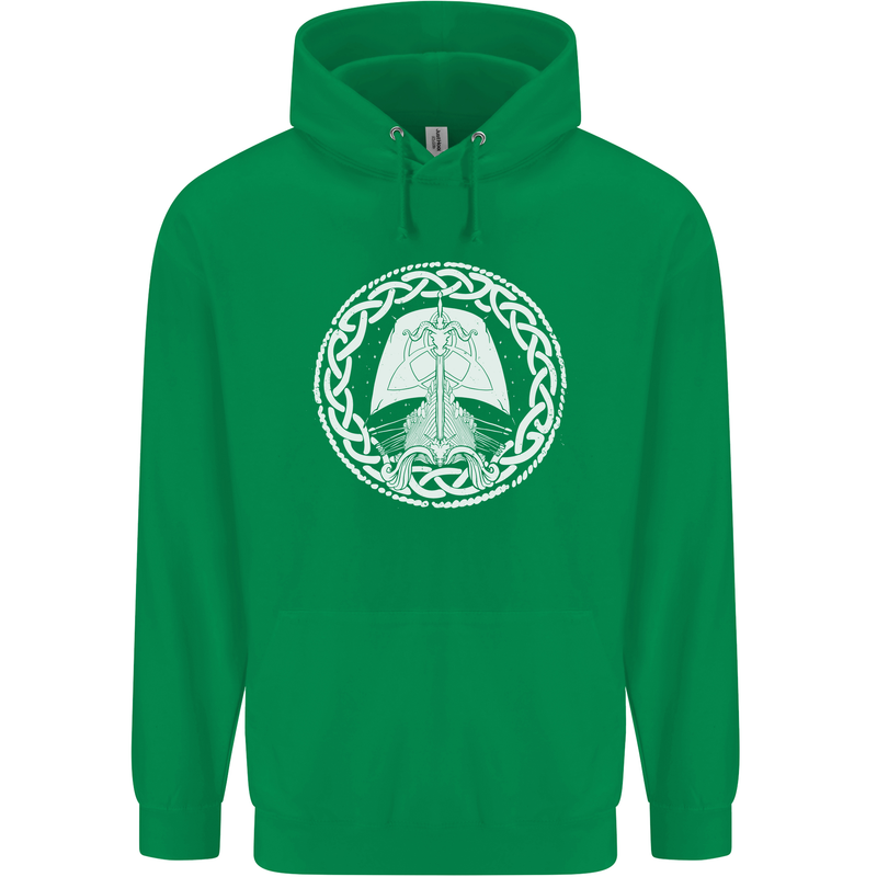 A Viking Ship Thor Odin Valhalla Childrens Kids Hoodie Irish Green