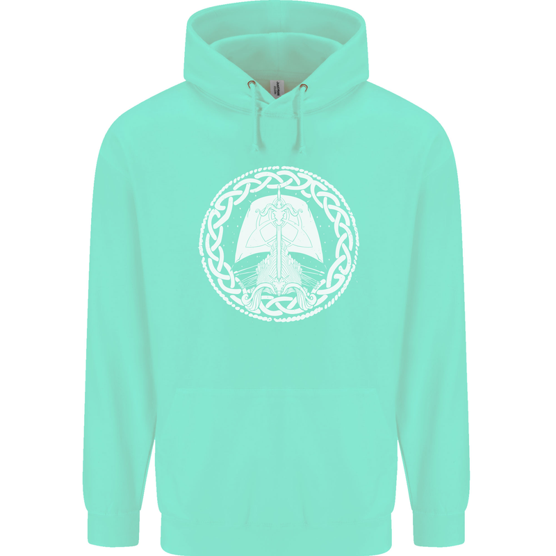 A Viking Ship Thor Odin Valhalla Childrens Kids Hoodie Peppermint