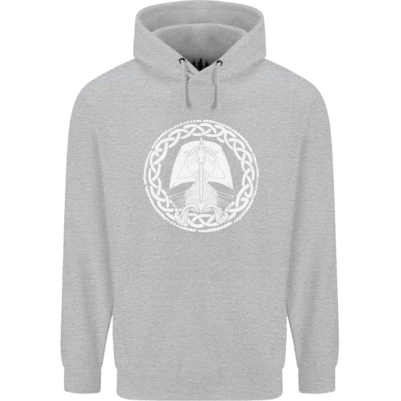 A Viking Ship Thor Odin Valhalla Childrens Kids Hoodie Sports Grey