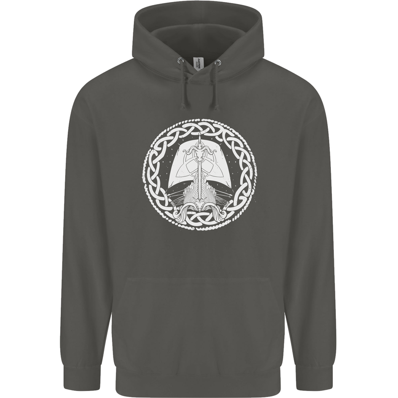 A Viking Ship Thor Odin Valhalla Childrens Kids Hoodie Storm Grey