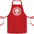 A Viking Ship Thor Odin Valhalla Cotton Apron 100% Organic Red