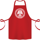 A Viking Ship Thor Odin Valhalla Cotton Apron 100% Organic Red