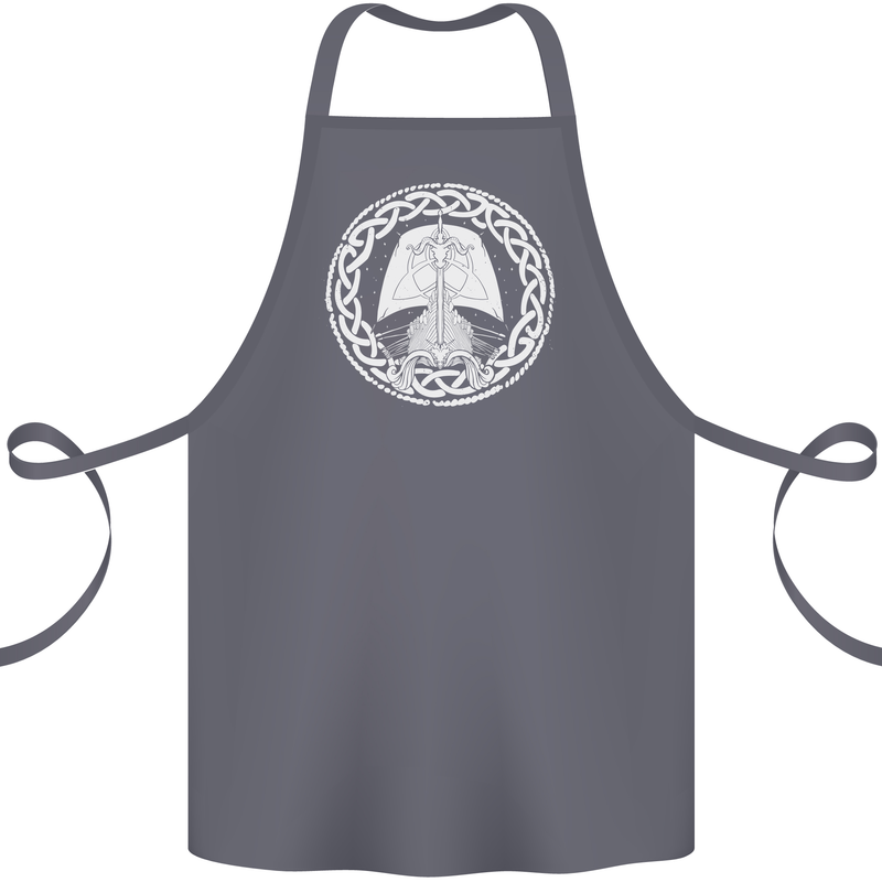 A Viking Ship Thor Odin Valhalla Cotton Apron 100% Organic Steel