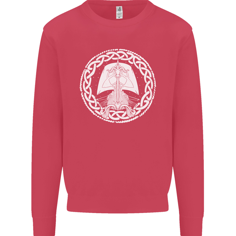 A Viking Ship Thor Odin Valhalla Kids Sweatshirt Jumper Heliconia