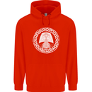 A Viking Ship Thor Odin Valhalla Mens 80% Cotton Hoodie Bright Red