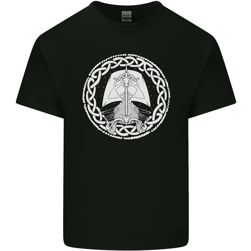 A Viking Ship Thor Odin Valhalla Mens Cotton T-Shirt Tee Top Black