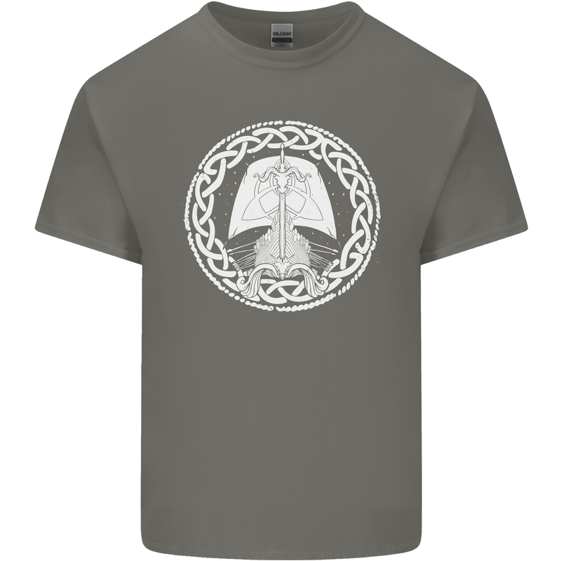 A Viking Ship Thor Odin Valhalla Mens Cotton T-Shirt Tee Top Charcoal