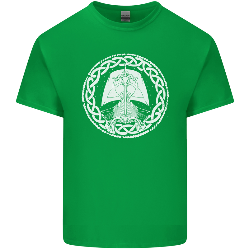 A Viking Ship Thor Odin Valhalla Mens Cotton T-Shirt Tee Top Irish Green