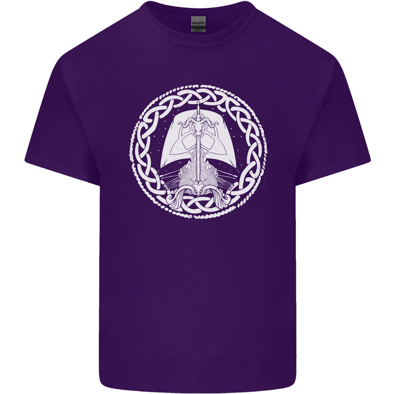 A Viking Ship Thor Odin Valhalla Mens Cotton T-Shirt Tee Top Purple