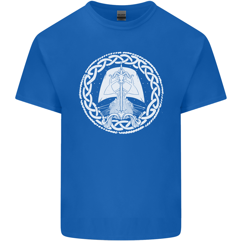 A Viking Ship Thor Odin Valhalla Mens Cotton T-Shirt Tee Top Royal Blue