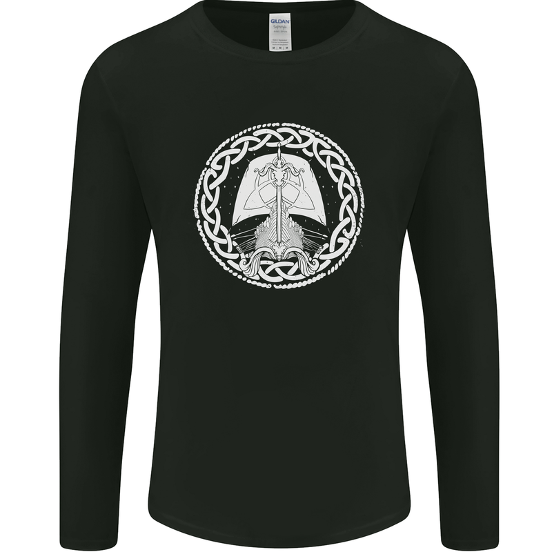 A Viking Ship Thor Odin Valhalla Mens Long Sleeve T-Shirt Black