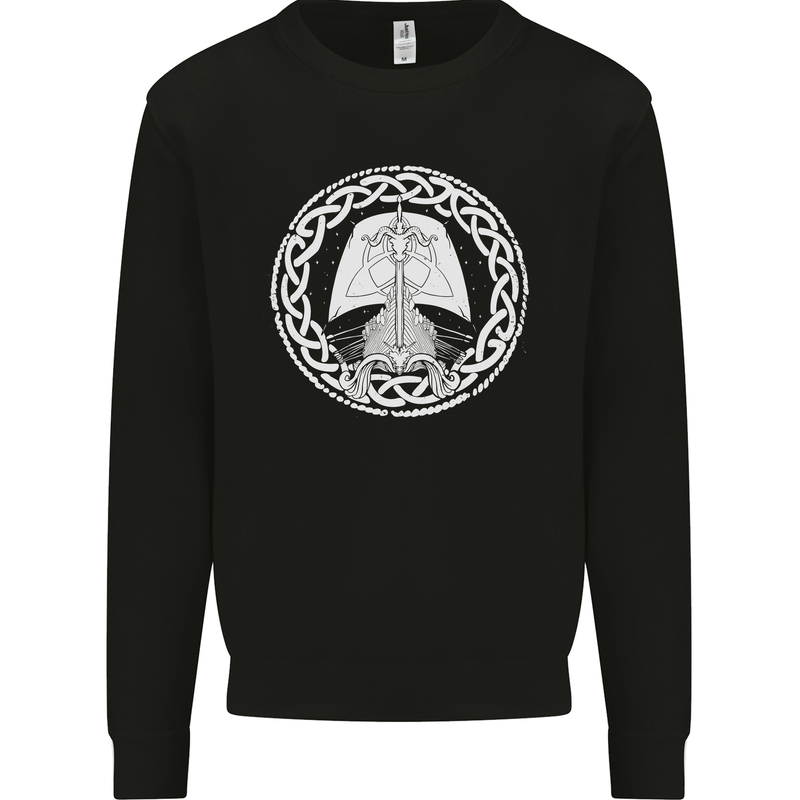A Viking Ship Thor Odin Valhalla Mens Sweatshirt Jumper Black