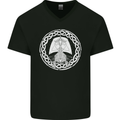 A Viking Ship Thor Odin Valhalla Mens V-Neck Cotton T-Shirt Black