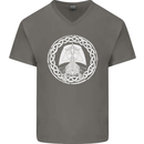 A Viking Ship Thor Odin Valhalla Mens V-Neck Cotton T-Shirt Charcoal