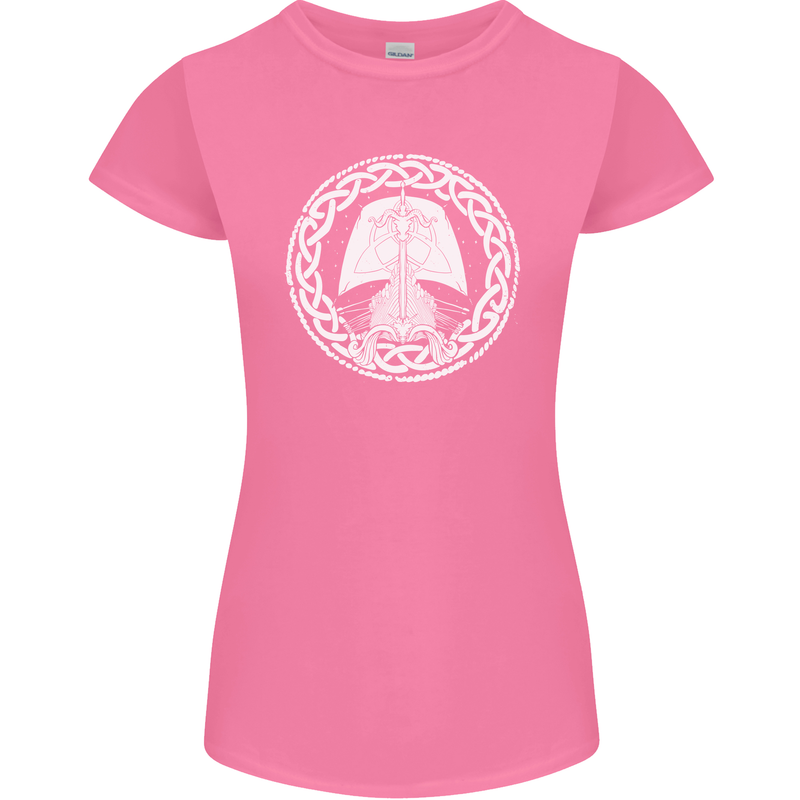 A Viking Ship Thor Odin Valhalla Womens Petite Cut T-Shirt Azalea