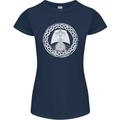 A Viking Ship Thor Odin Valhalla Womens Petite Cut T-Shirt Navy Blue