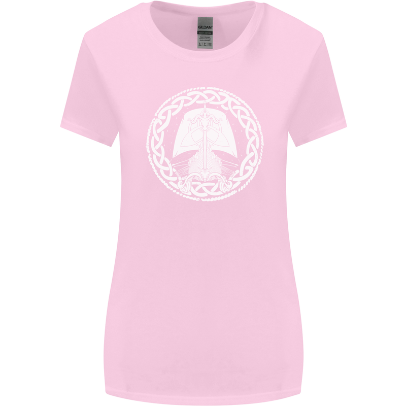 A Viking Ship Thor Odin Valhalla Womens Wider Cut T-Shirt Light Pink