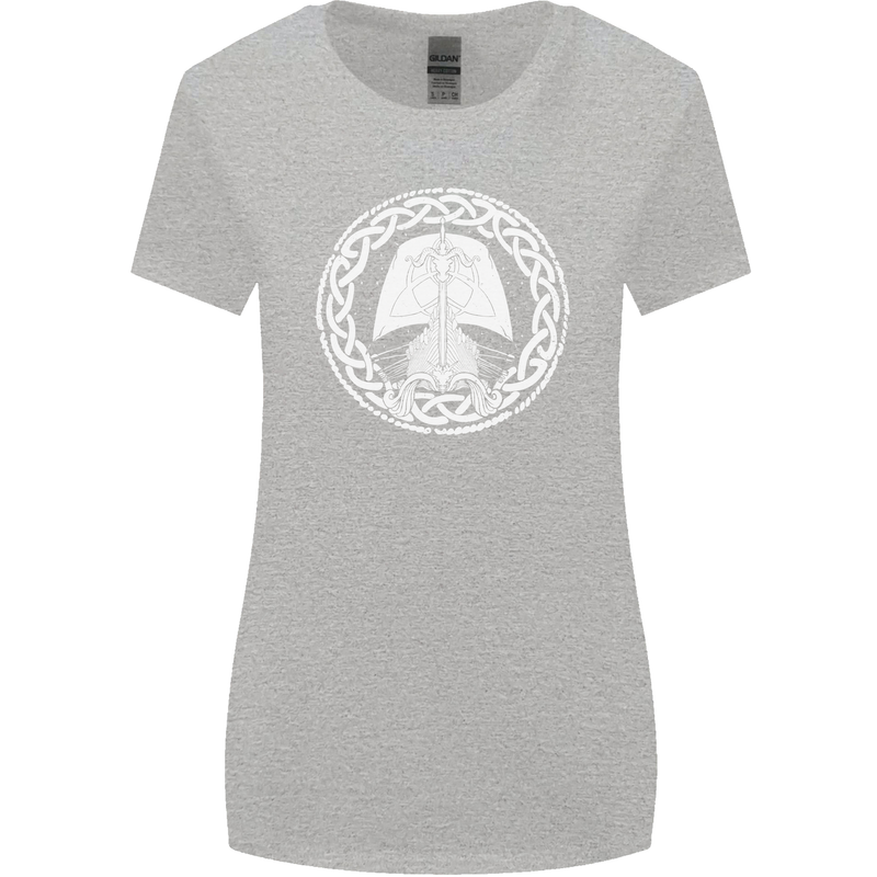 A Viking Ship Thor Odin Valhalla Womens Wider Cut T-Shirt Sports Grey
