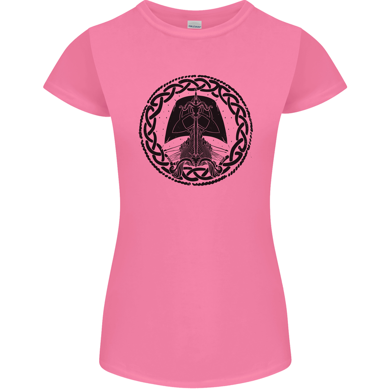 A Viking Ship Womens Petite Cut T-Shirt Azalea