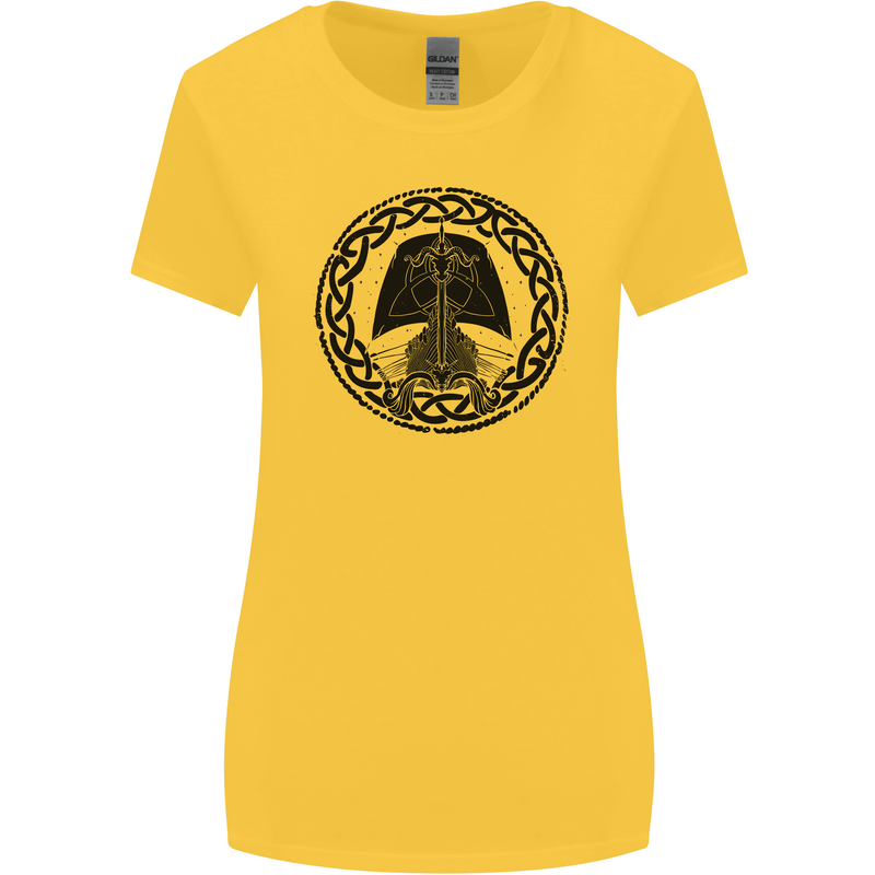 A Viking Ship Womens Wider Cut T-Shirt Yellow